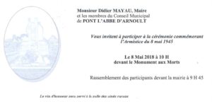 Cérémonie du 8 mai 2018
