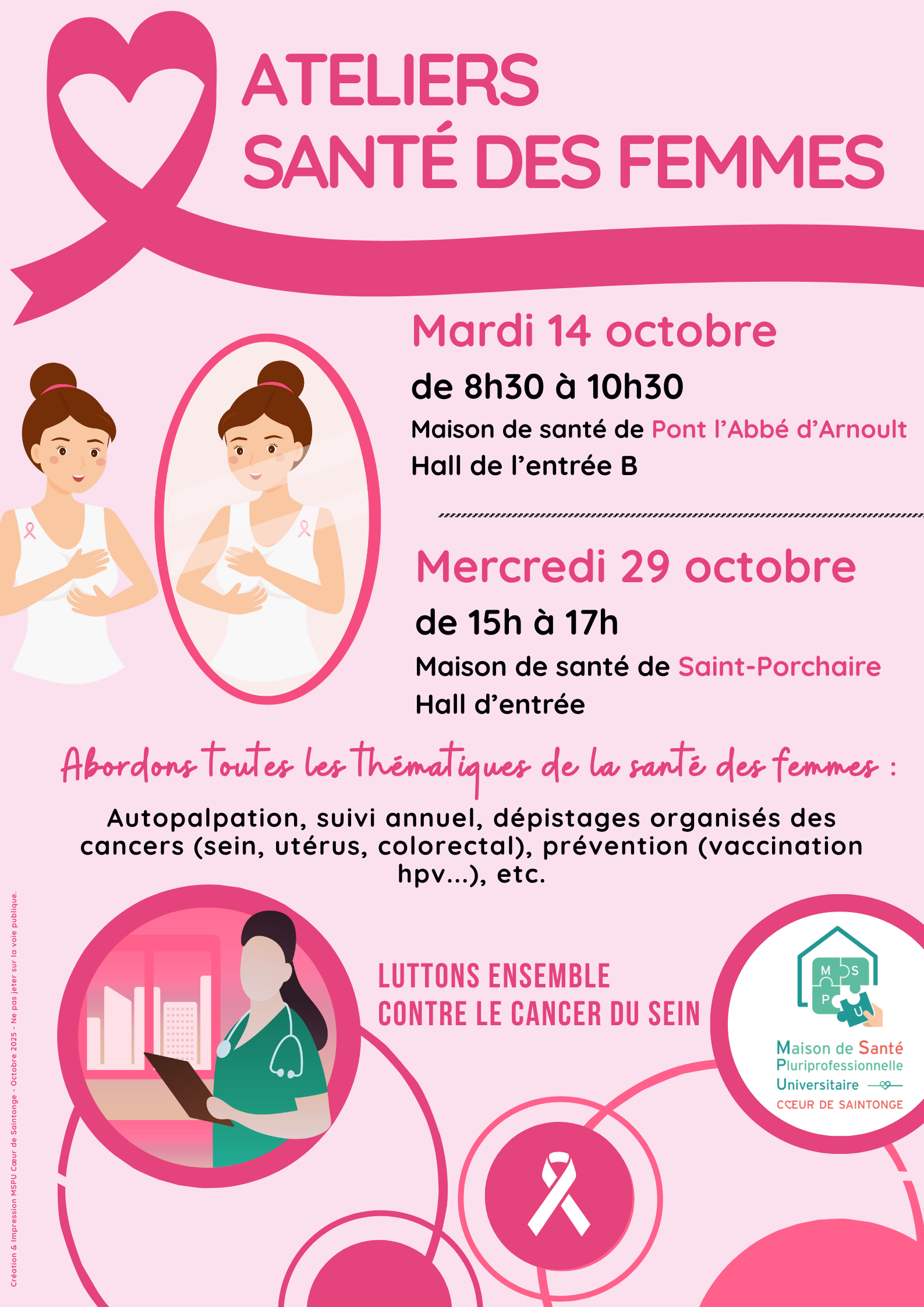 Affiche Flyer Octobre Rose 2025
