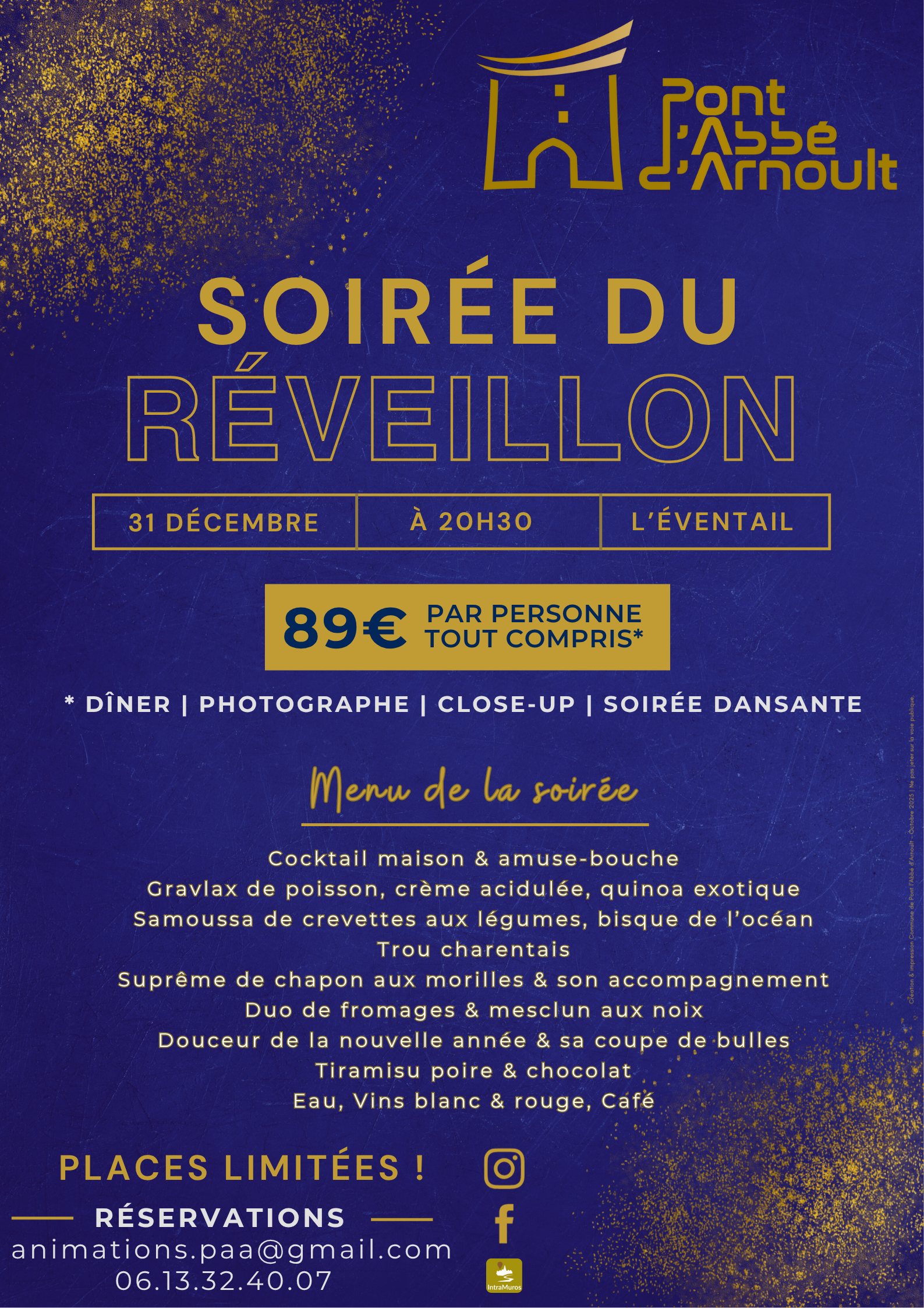 Réveillon du 31 : Pensez à réserver !